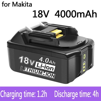100% Originalus Makita 18V 4000mAh Įkrovimo Galia Įrankiai, Makita, Baterija su LED Li-ion Pakeitimo LXT BL1860B BL1860 BL1850