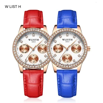 2022 Prabanga WLISTH Top Brand Moterų Laikrodžiai Mados Cirkonio Ponios Laikrodis Odos Moteriška Laikrodis Kvarcinis Žiūrėti Reloj Mujer