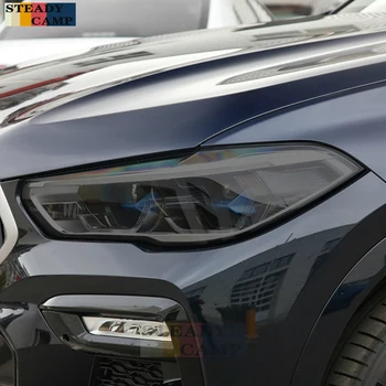 Automobilių Žibintų Apsauginės Plėvelės Dūmų Juoda Spalva Wrap Vinilo Skaidrios TPU Lipdukas BMW X6 E71 F16 M F86 M50d G06 2020 2021