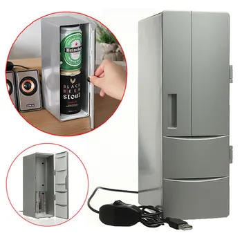 Mini Automobilių Šaldytuvas USB Šaldytuvas Aušintuvas Šilčiau Šaldiklio Nešiojamų Gėrimų Kelionės