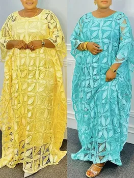 Nėriniai Afrikos Suknelės Moterims Suknelė Dashiki Afrikos Drabužių Mados 2 Pece Nustatyti Laisvas Ilga Suknelė Abaja Dubajus Kaftan Femme Turkija